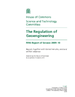 116C_2010_UK_Parliament_Regulation_of_Geoengineering_5th_Report_March_20_2010_Extra_Information
