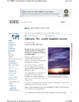 116H_2009_Geoengineering_Climate_Fix_Could_Deplete_Ozone_Study_April_25_2009_BBC_Questions_About_Safety