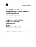 116RZ_2010_Royal_Socienty_Geoengineering_Meeting_November_8_9_2010_General_Information