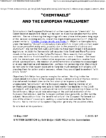 CHEMTRAILS AND THE EUROPEAN PARLIAMENT