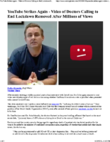 YouTube Strikes Again – Video of Doctors Calling to End Lockdown Removed After Millions of Views