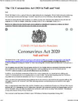 The UK Coronavirus Act 2020 is Null and Void