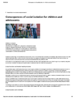 Consequences of social isolation for children and adolescents